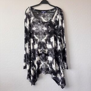 Vivienne‎ Tam Tunic Top Long Sleeve Animal Print Flowy Casual XL